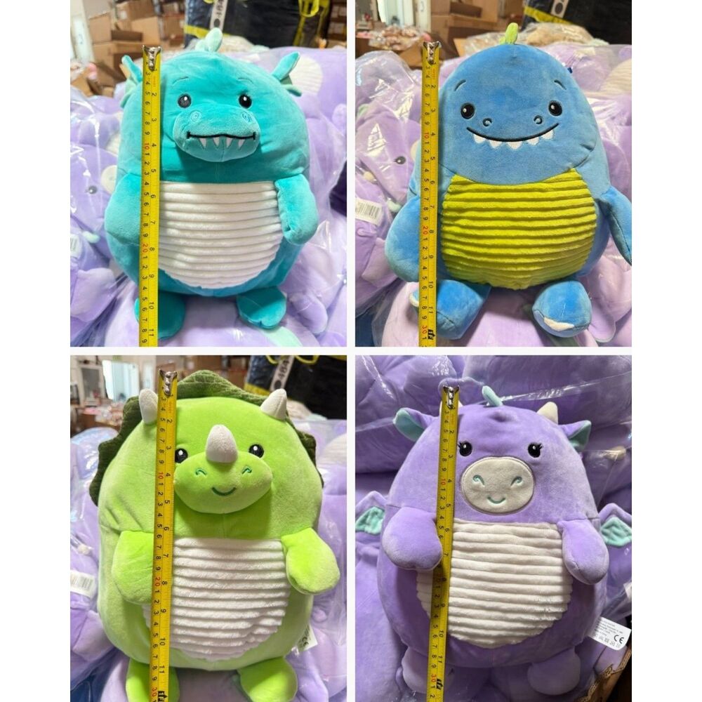 (4) 11" Dinosaurs Dino plushie stuffed animal toys for claw machines, birthday